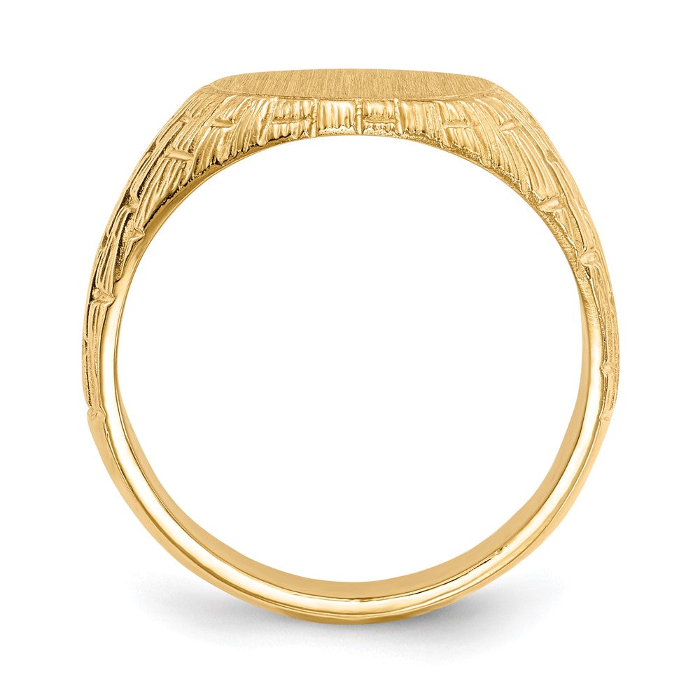 14k 12.0x15.0mm Closed Back Mens Signet Ring