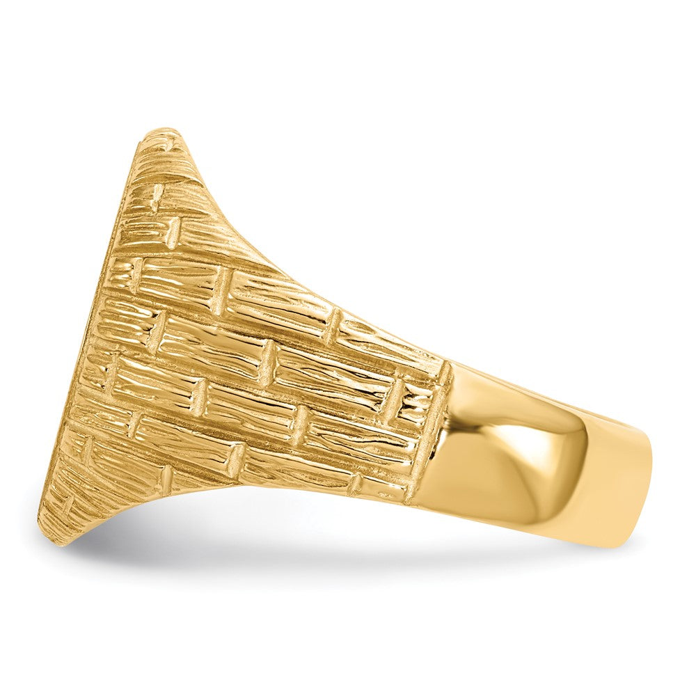 14k 12.0x15.0mm Closed Back Mens Signet Ring