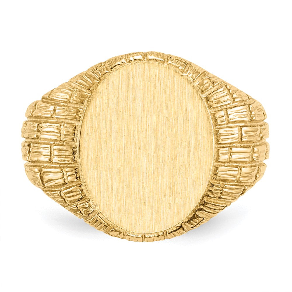 14k 12.0x15.0mm Closed Back Mens Signet Ring