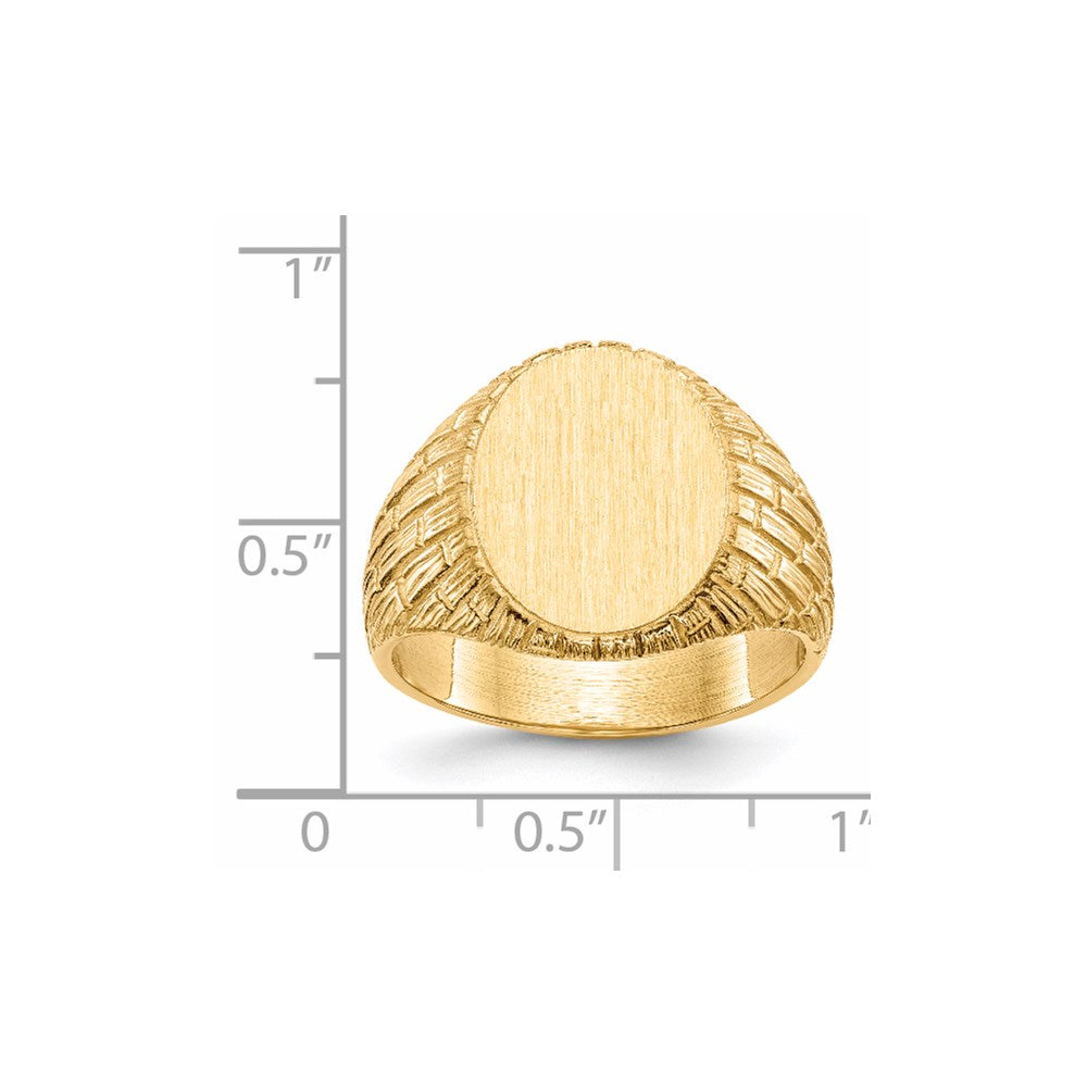 14k 12.0x15.0mm Closed Back Mens Signet Ring