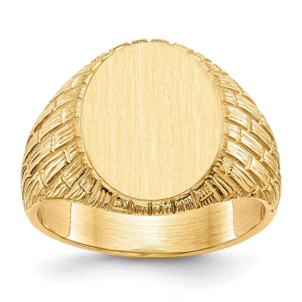 14k 12.0x15.0mm Closed Back Mens Signet Ring