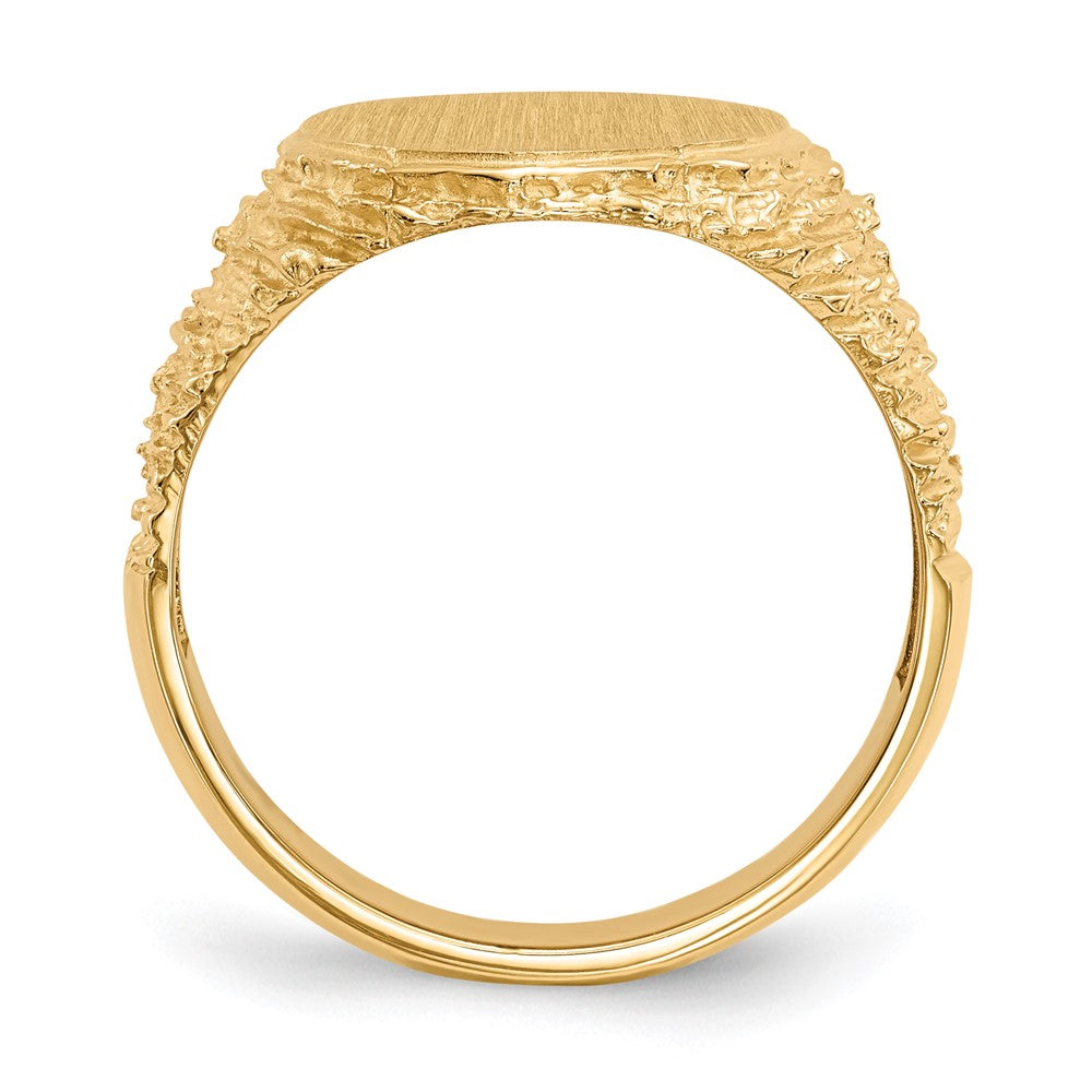14k 14.0x17.0mm Open Back Mens Signet Ring