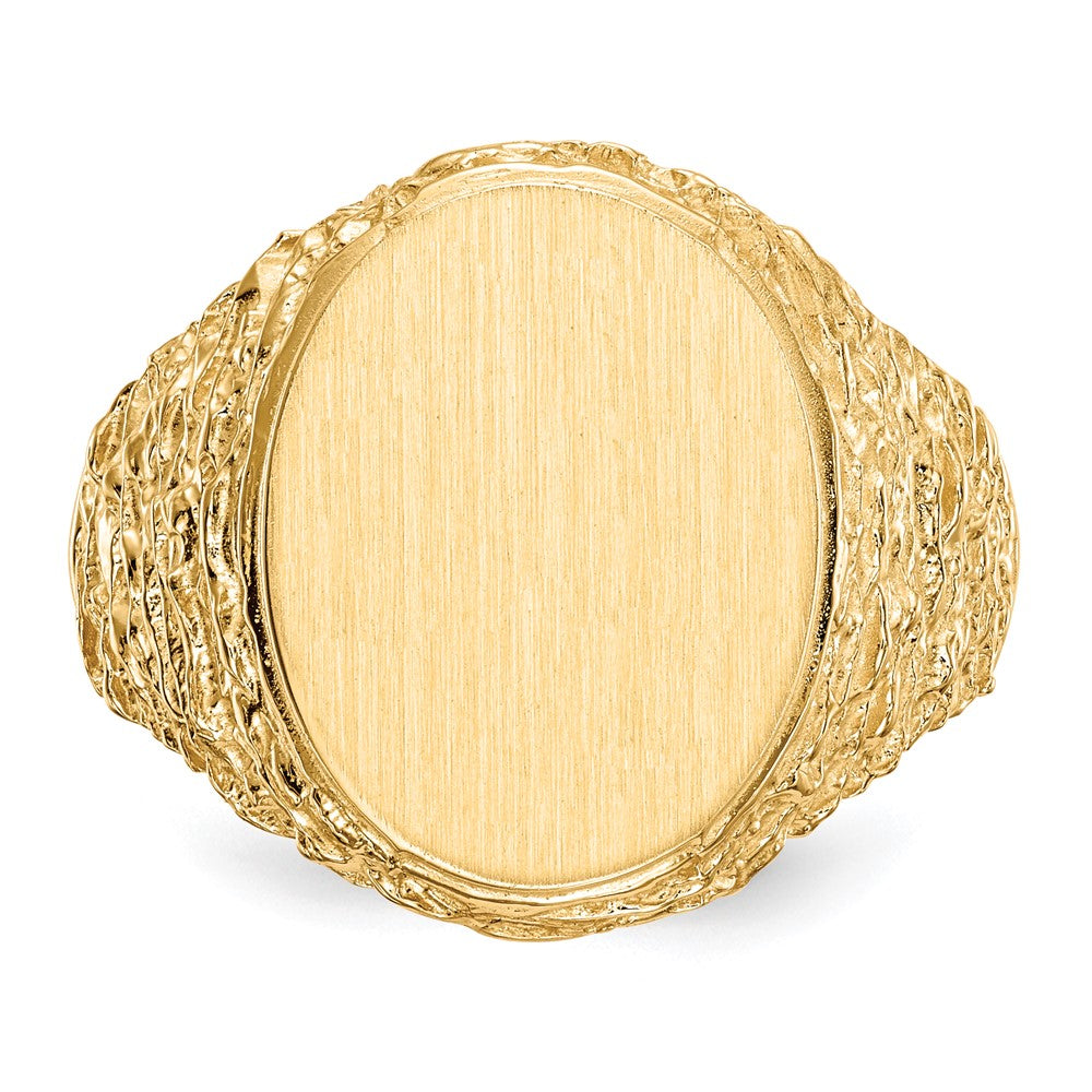 14k 14.0x17.0mm Open Back Mens Signet Ring