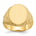 14k 14.0x17.0mm Open Back Mens Signet Ring