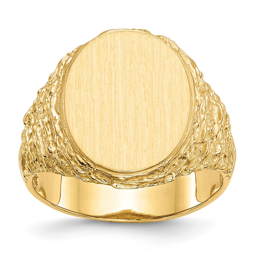 14k 14.0x17.0mm Open Back Mens Signet Ring