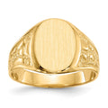 10ky14.5x11.0mm Closed Back Men's Signet Ring