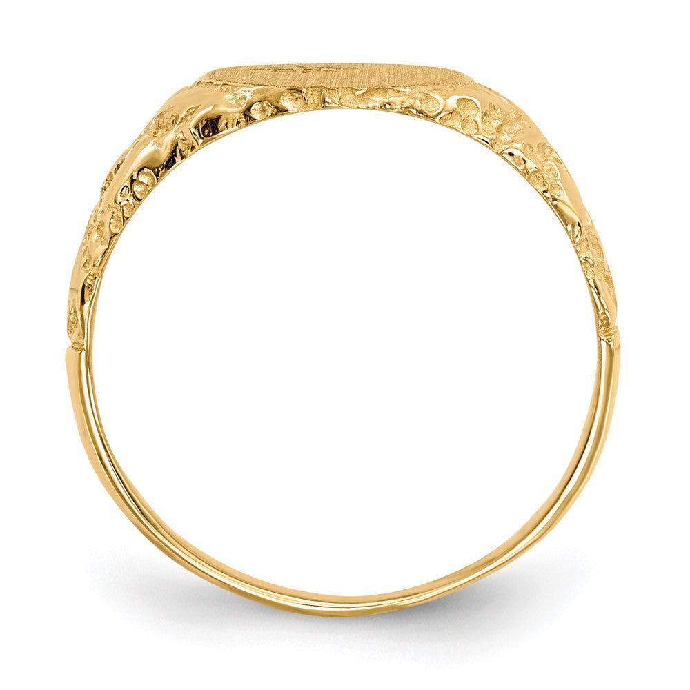 14k 9.0x11.0mm Closed Back Diamond Signet Ring Mounting