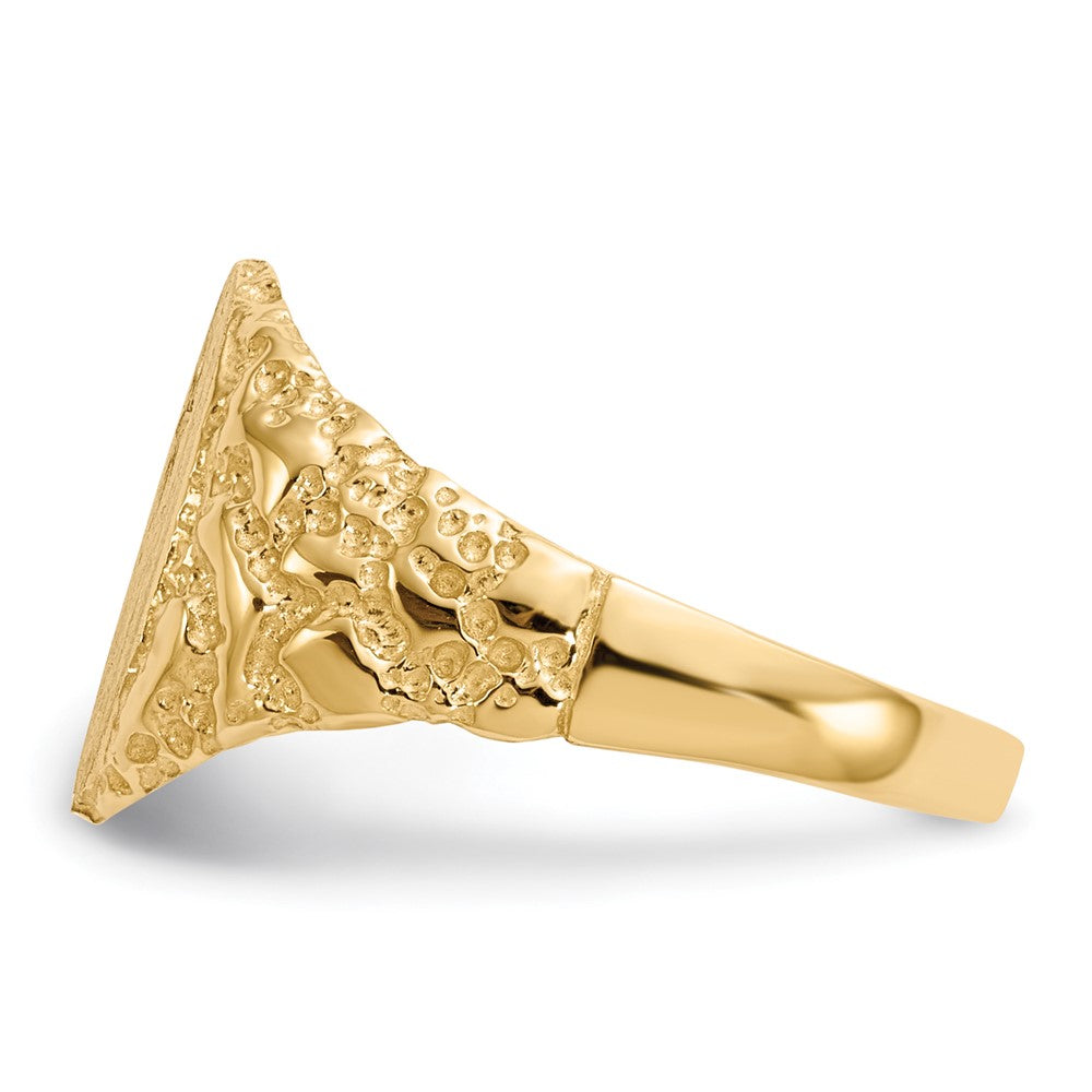 14k 9.0x11.0mm Closed Back Diamond Signet Ring Mounting