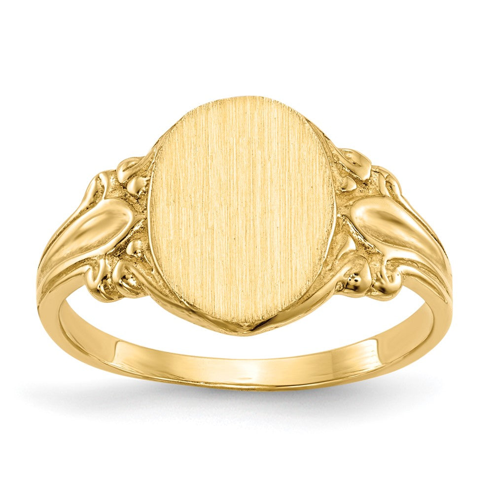 18k 8.0x10.0mm Closed Back Signet Ring