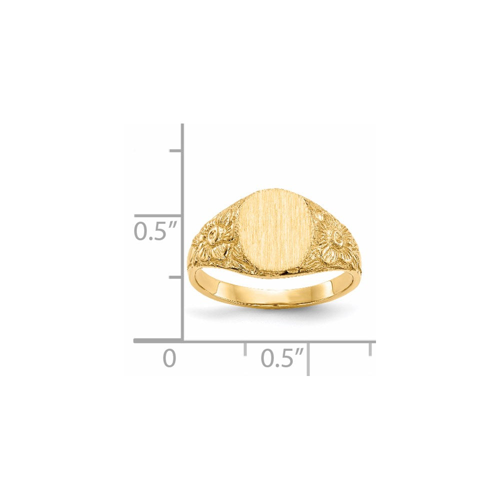 14k 8.0x10.0mm Open Back Signet Ring