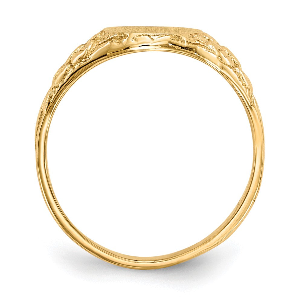 14k 8.0x10.0mm Closed Back Signet Ring