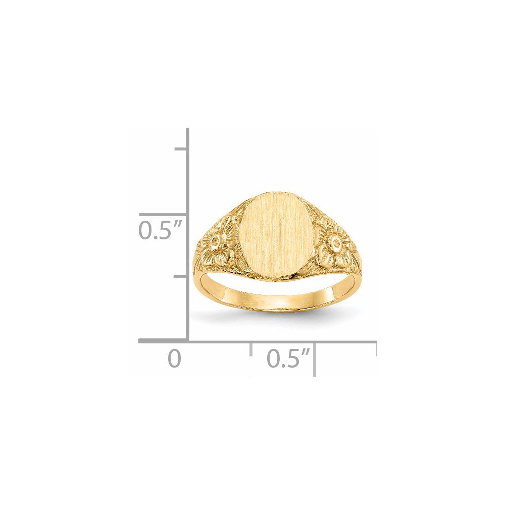 14k 8.0x10.0mm Closed Back Signet Ring
