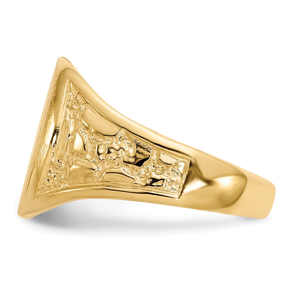 10ky 15.0x11.5mm Open Back Men's Signet Ring