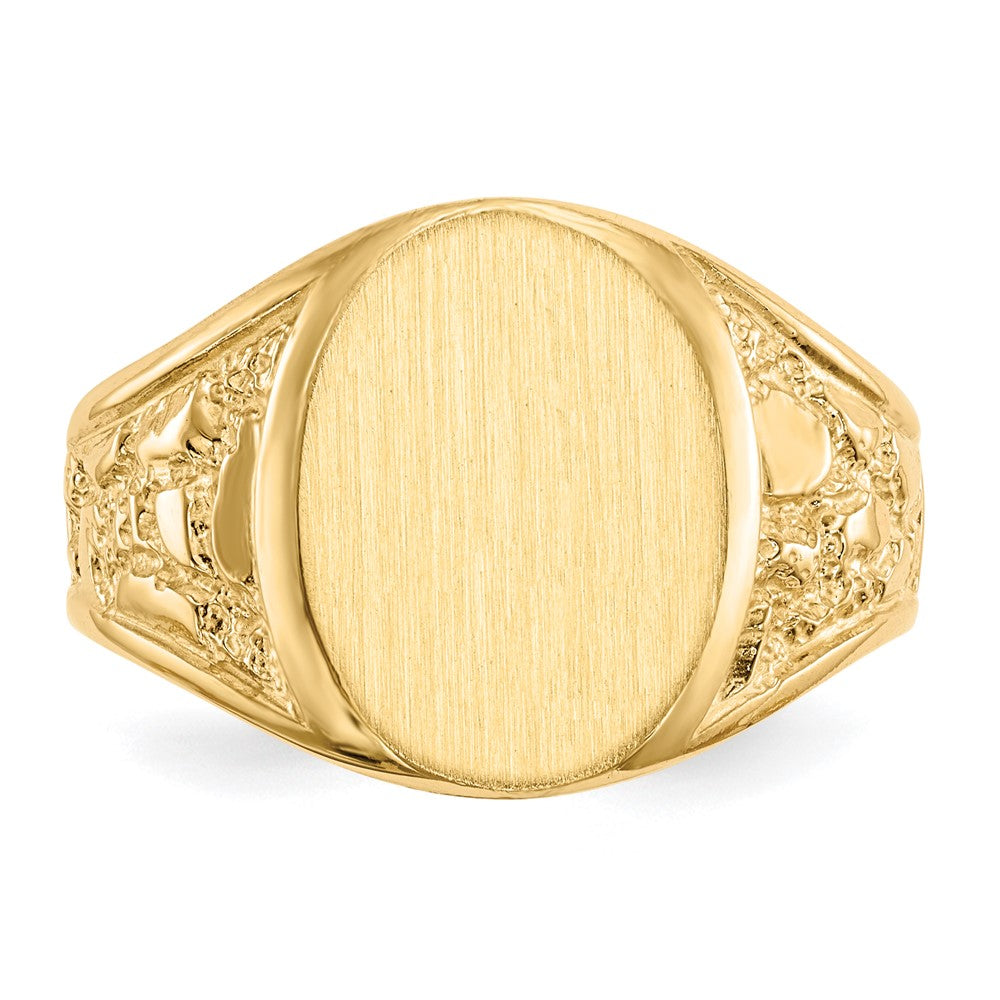 10ky 15.0x11.5mm Open Back Men's Signet Ring