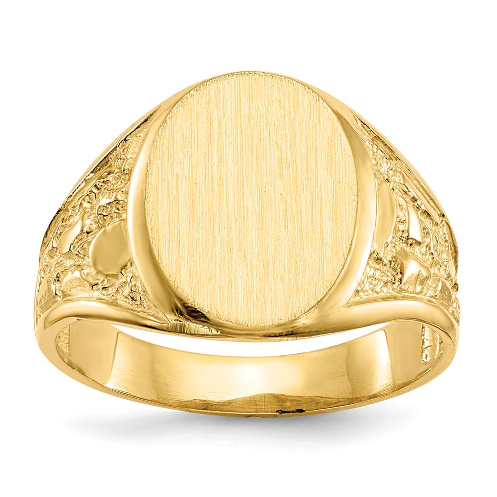 10ky 15.0x11.5mm Open Back Men's Signet Ring