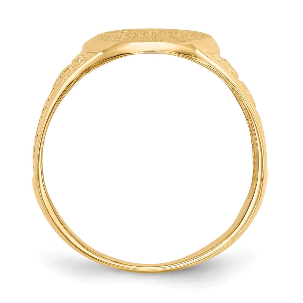 14k 11.0x15.0mm Open Back Diamond Mens Signet Ring Mounting