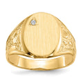14k 11.0x15.0mm Open Back A Diamond Mens Signet Ring