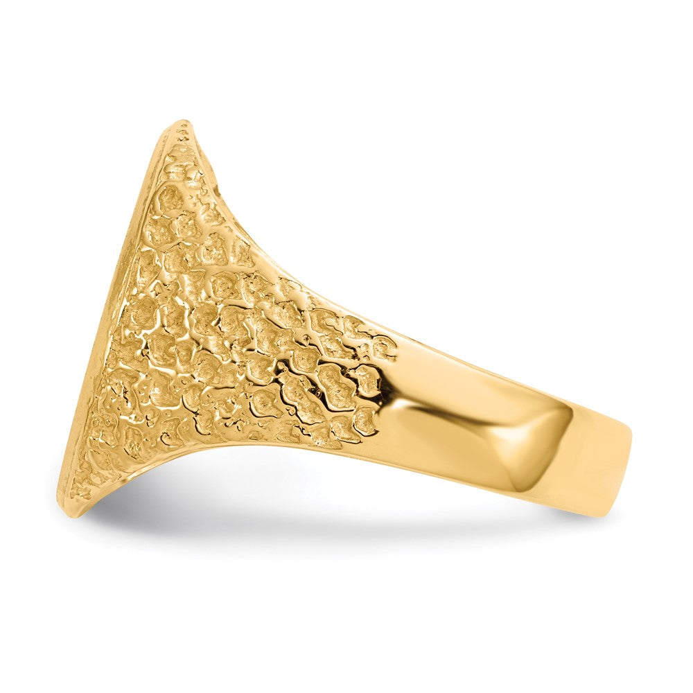 14k 12.0x16.0mm Open Back Diamond Mens Signet Ring Mounting