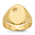 14k 12.0x16.0mm Open Back Diamond Mens Signet Ring Mounting