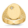 14k 12.0x16.0mm Open Back AAA Diamond Mens Signet Ring