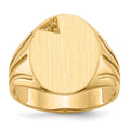14k 14.0x16.0mm Open Back Diamond Mens Signet Ring Mounting