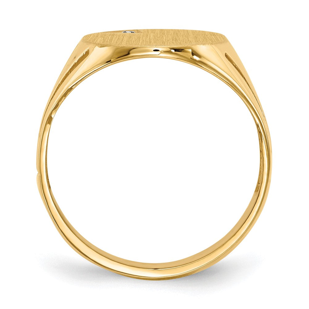 14k 14.0x16.0mm Open Back VS Diamond Mens Signet Ring