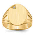14k 14.0x16.0mm Open Back AAA Diamond Mens Signet Ring