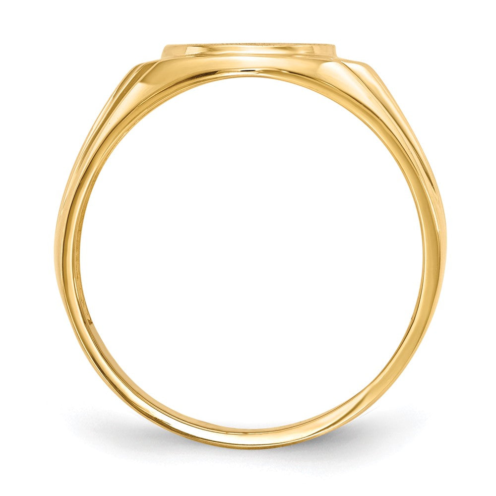 14k 10.0x13.5mm Open Back Diamond Mens Signet Ring Mounting