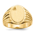 14k 10.0x13.5mm Open Back Diamond Mens Signet Ring Mounting