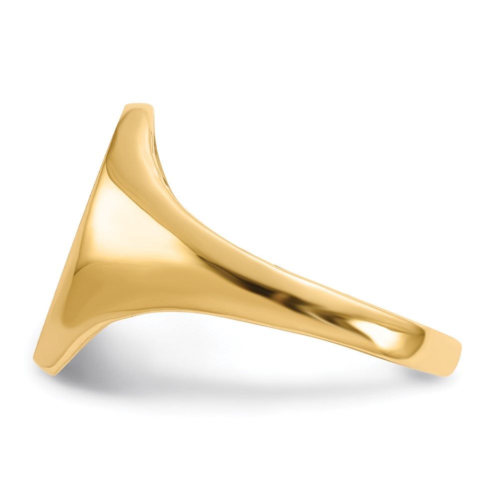 14k 8.5x14.0mm Closed Back Signet Ring