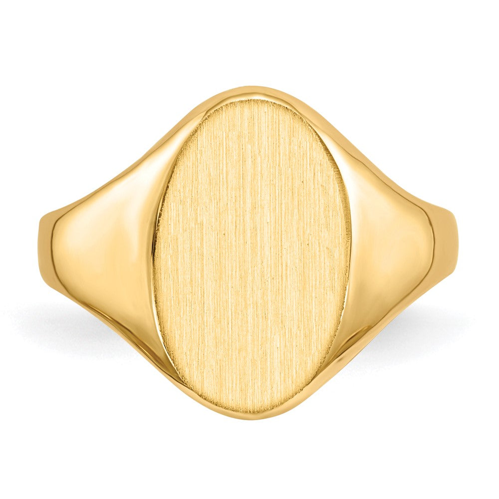 14k 8.5x14.0mm Closed Back Signet Ring