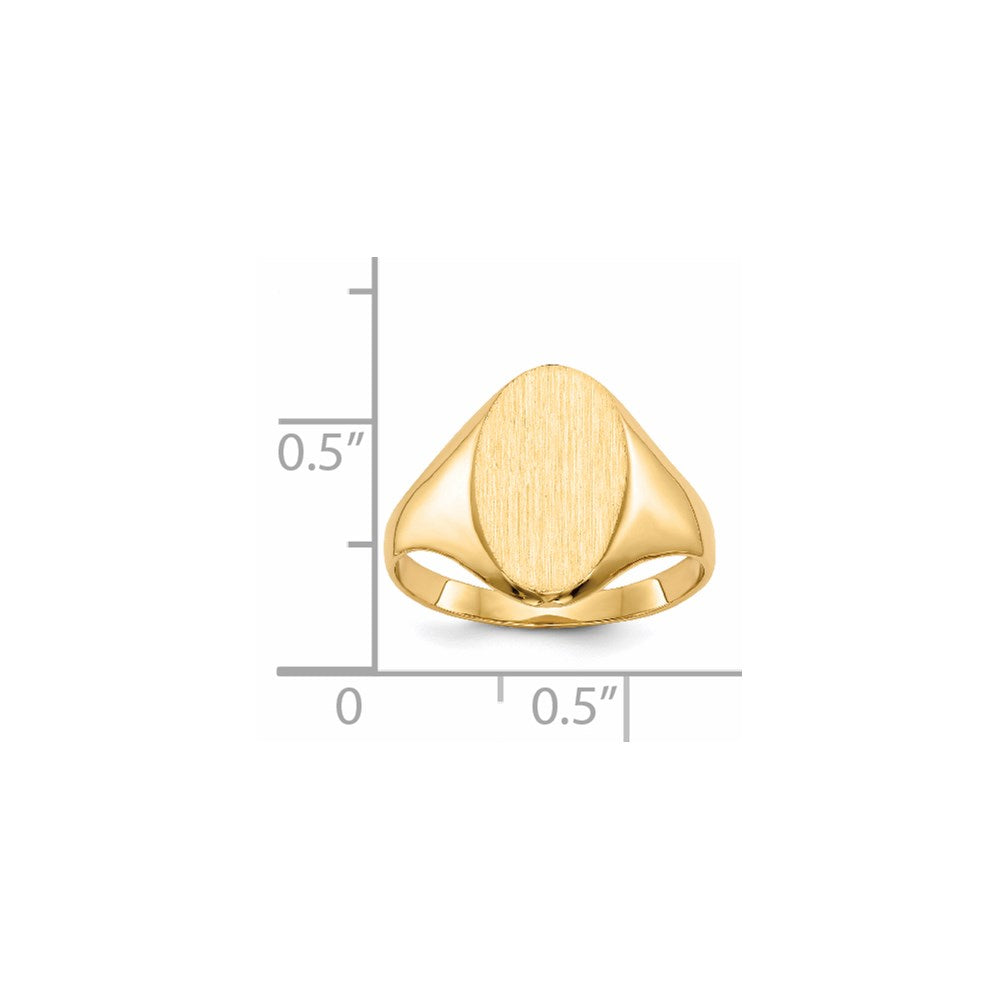 14k 8.5x14.0mm Closed Back Signet Ring