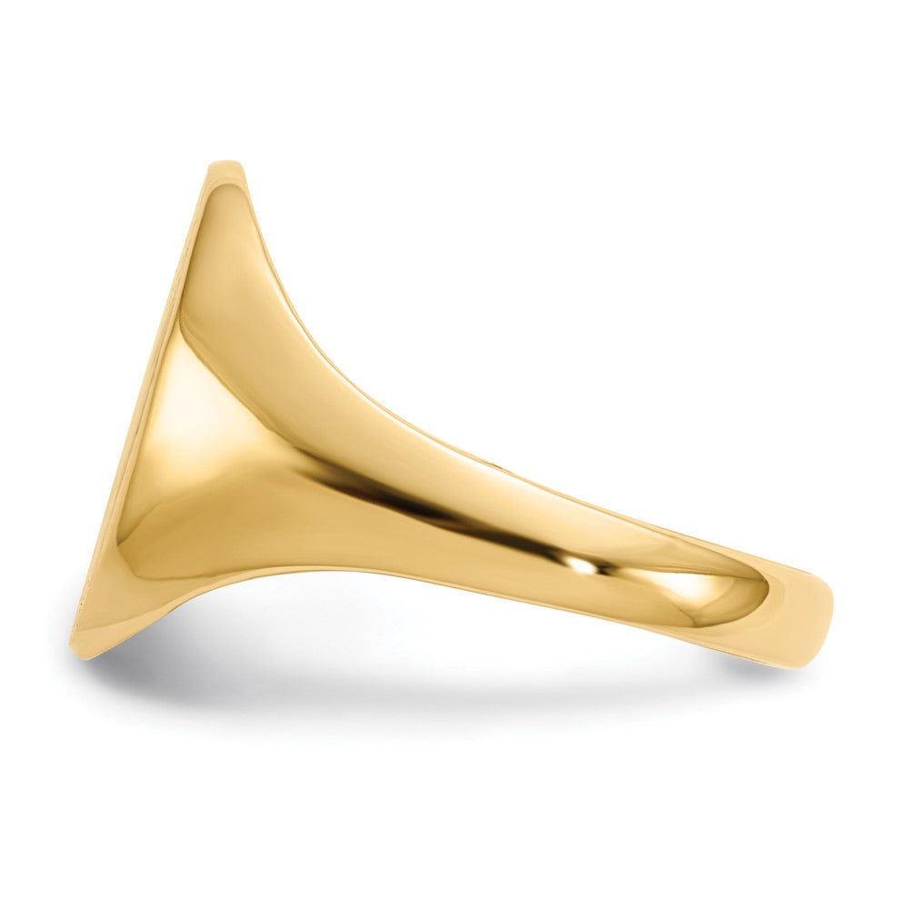 14k 10.0x14.0mm Closed Back Signet Ring