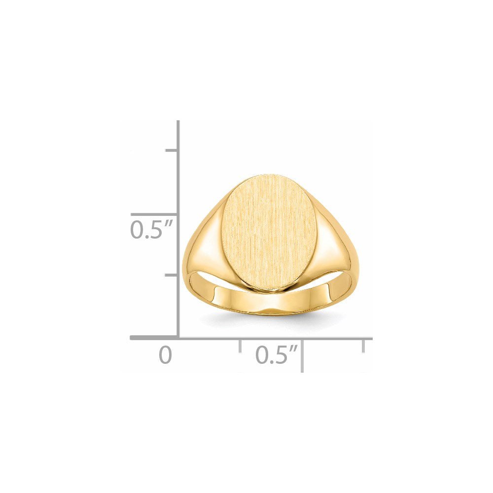 14k 10.0x14.0mm Closed Back Signet Ring