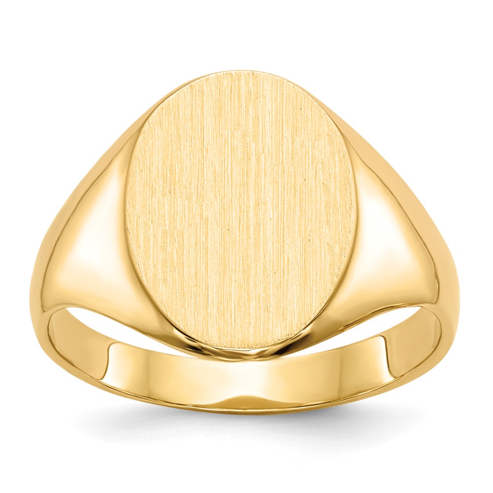 14k 10.0x14.0mm Closed Back Signet Ring