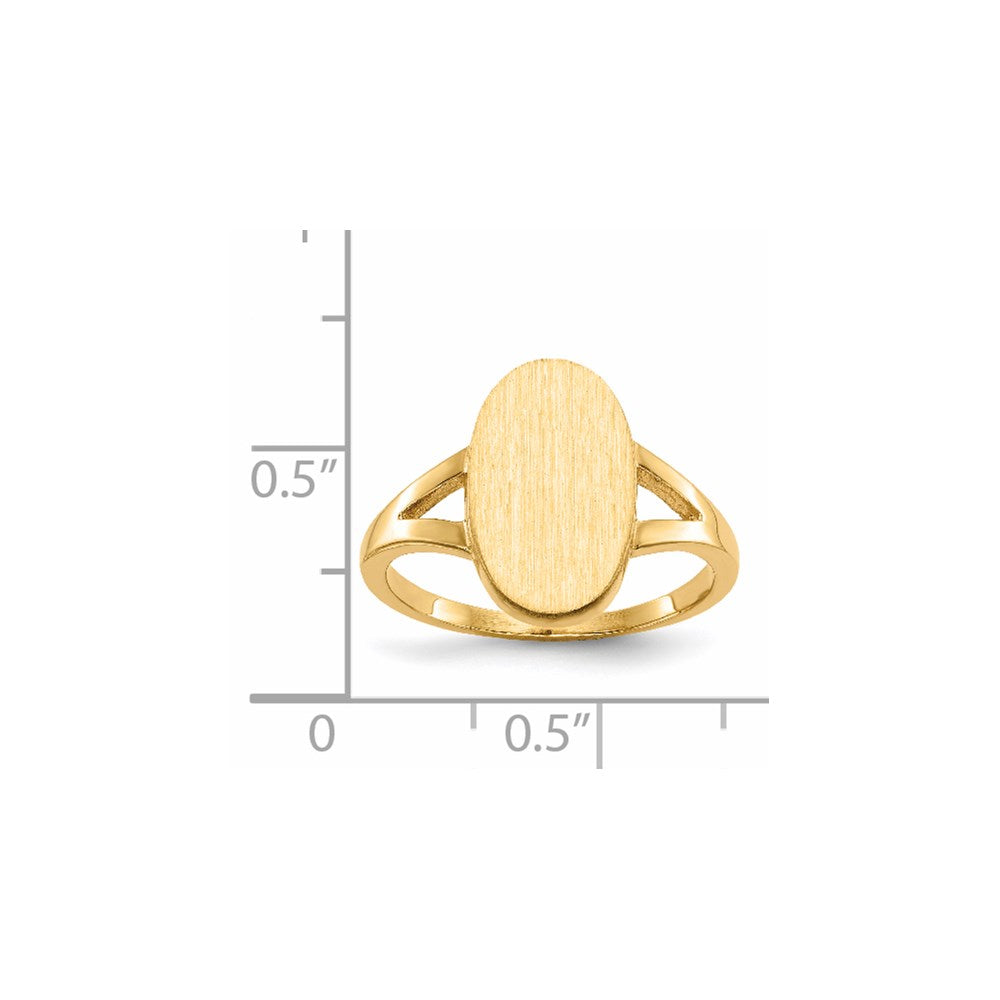 14k 8.5x14.5mm Closed Back Signet Ring
