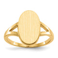 14k 8.5x14.5mm Closed Back Signet Ring