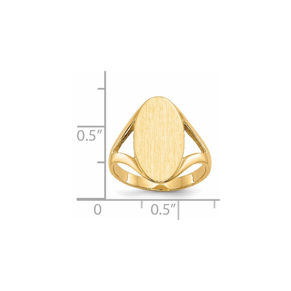 14k 9.0x16.5mm Closed Back Signet Ring