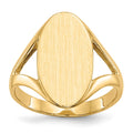 14k 9.0x16.5mm Closed Back Signet Ring
