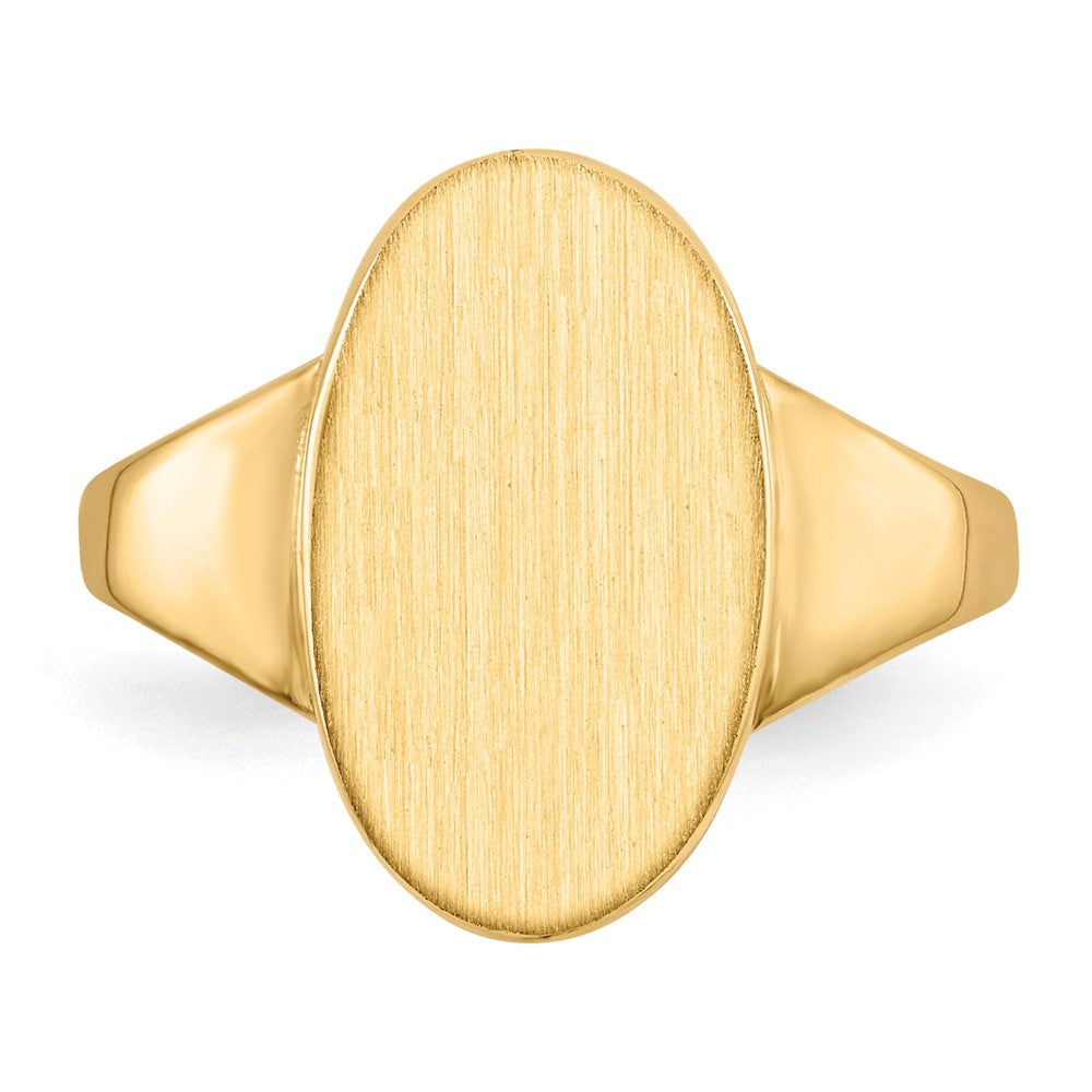14k 9.0x14.5mm Closed Back Signet Ring