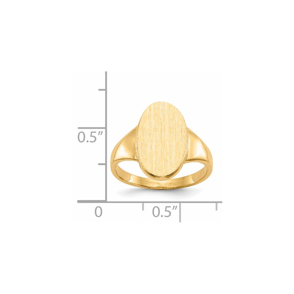 14k 9.0x14.5mm Closed Back Signet Ring
