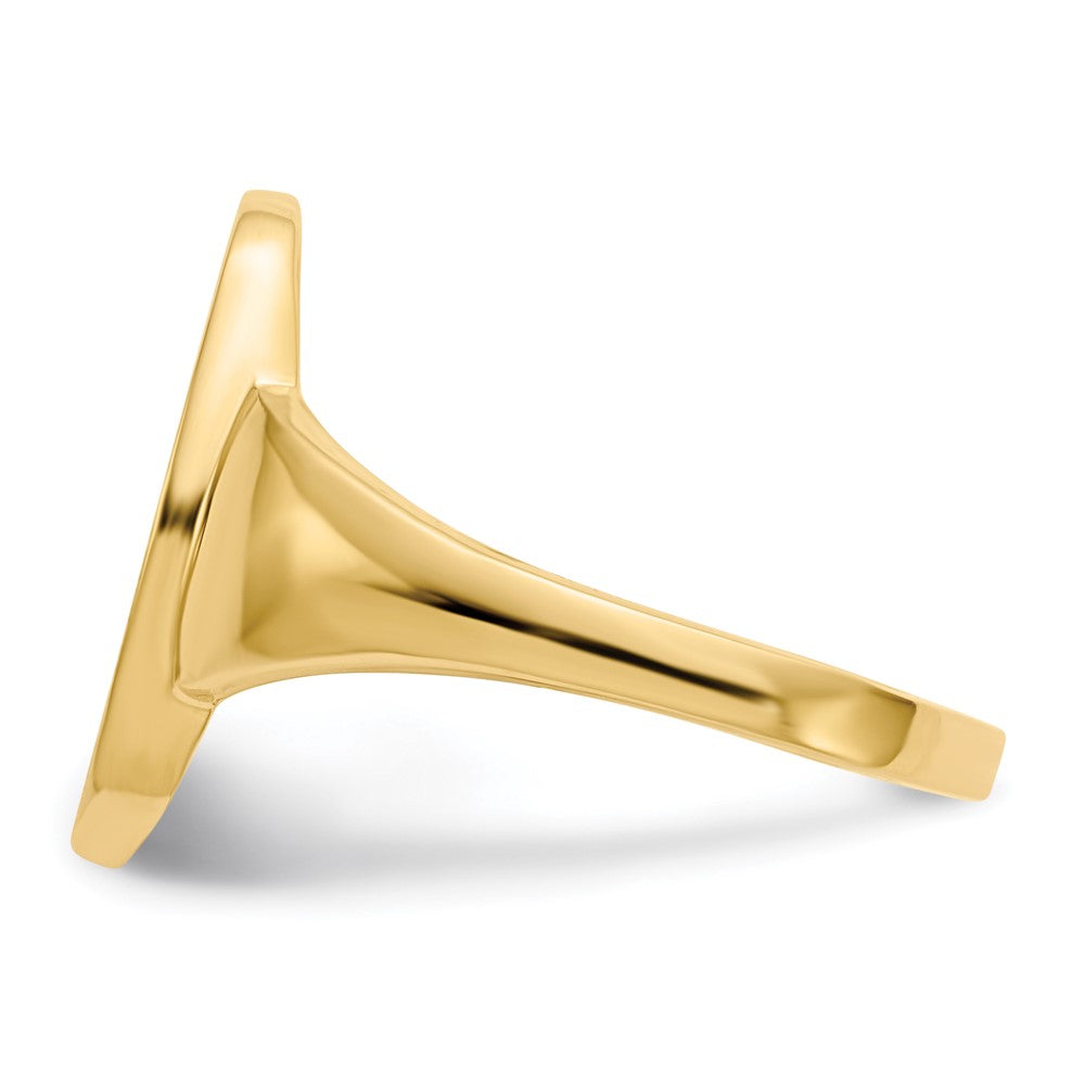 14k 9.0x14.5mm Open Back Signet Ring