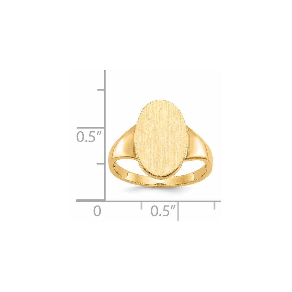 14k 9.0x14.5mm Open Back Signet Ring