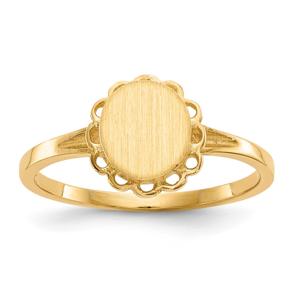 14k 6.5x7.0mm Open Back Signet Ring