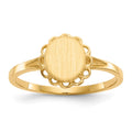 14k 6.5x7.0mm Open Back Signet Ring