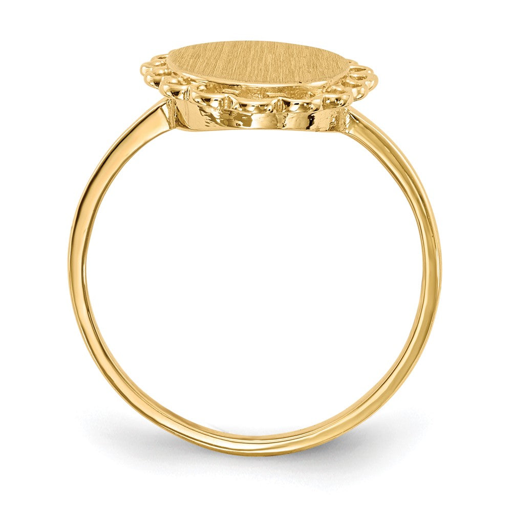 14k 8.5x9.0mm Open Back Signet Ring