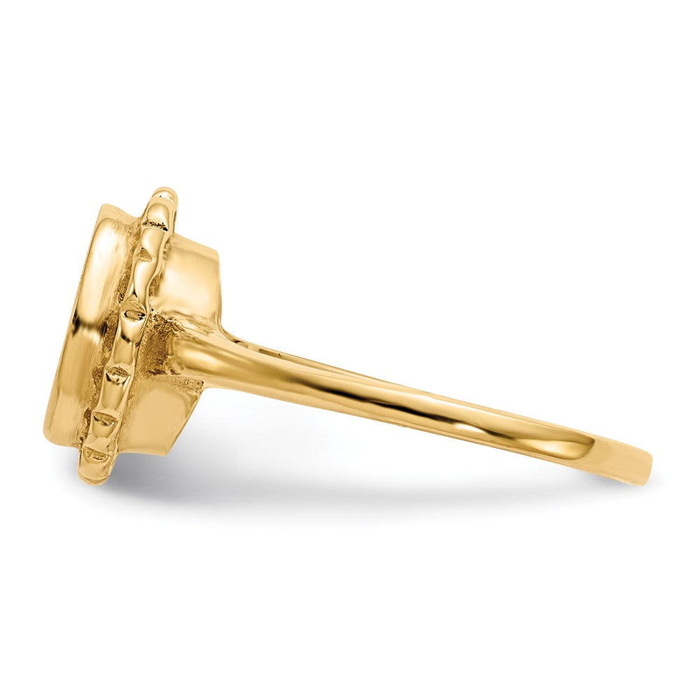 14k 8.5x9.0mm Open Back Signet Ring