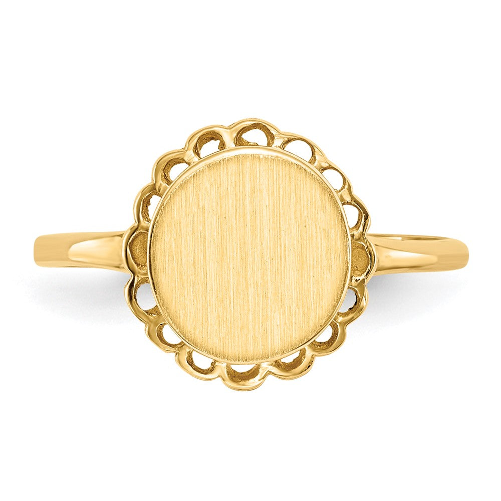 14k 8.5x9.0mm Open Back Signet Ring