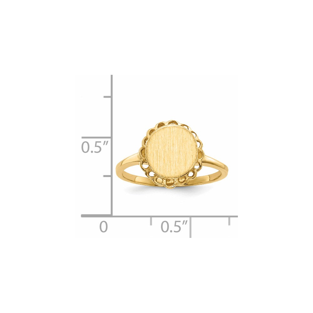 14k 8.5x9.0mm Open Back Signet Ring