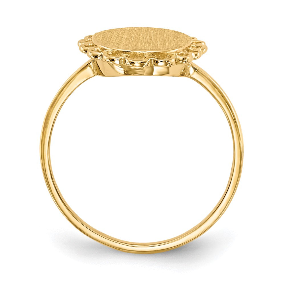 14k 9.0x12.0mm Open Back Signet Ring